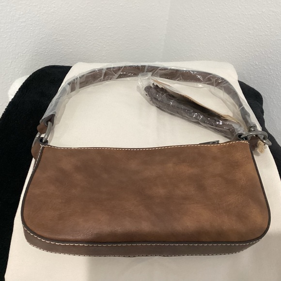 Western Cowhide Pattern Accent Shoulder Bag in Brown and Leopard -NWT - Picture 2 of 7